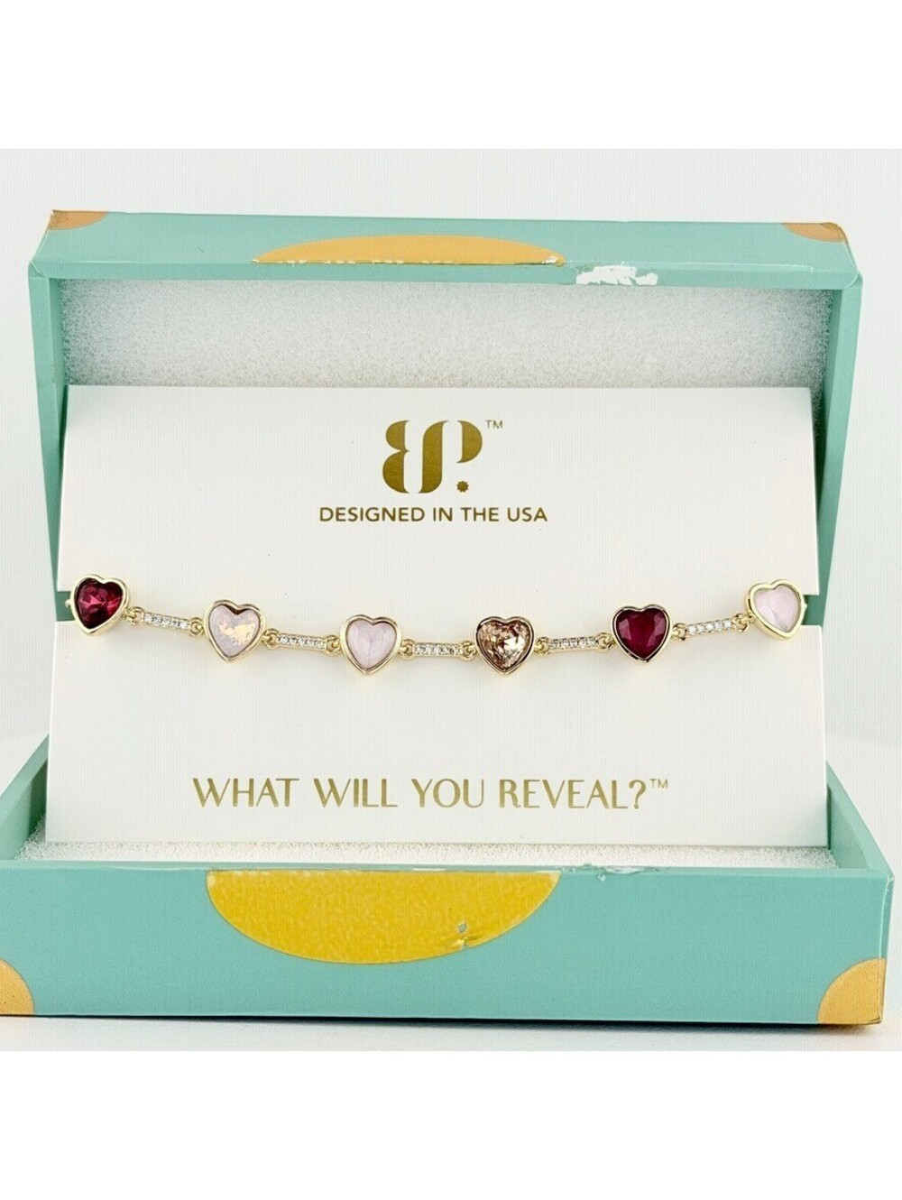 Bomb Party Jewel Candy "Chasing Elsewhere" Tahiti Paradise on Yellow Gold Hearts